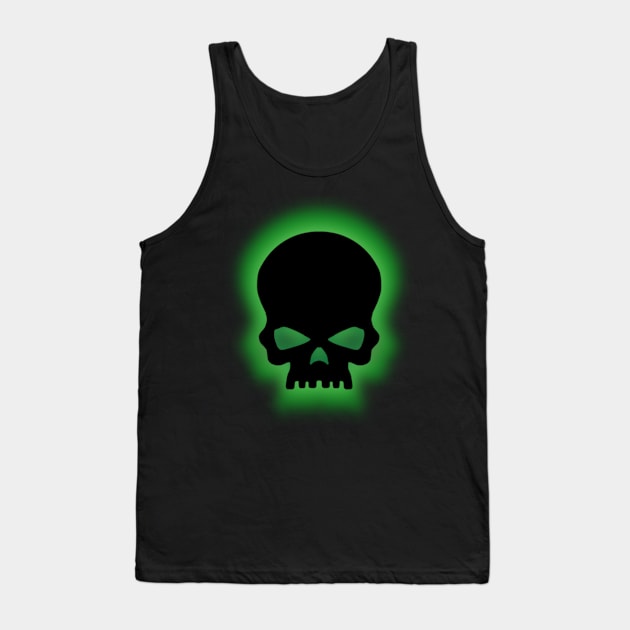 Green Mist Skull Tank Top by Celtic Morrigan